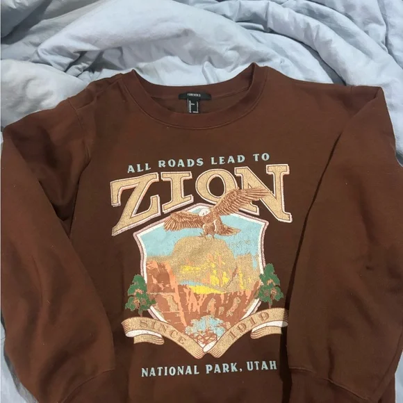 Brown Zion National Park Sweatshirt - Picture 2 of 3